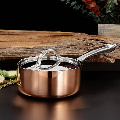 BergHOFF Vintage Polished Tri-Ply Copper 7-in. 2-qt. Saucepan with Lid