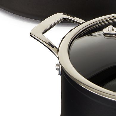 BergHOFF Essentials Nonstick Hard Anodized 8" Stockpot 3.3qt. With Glass Lid