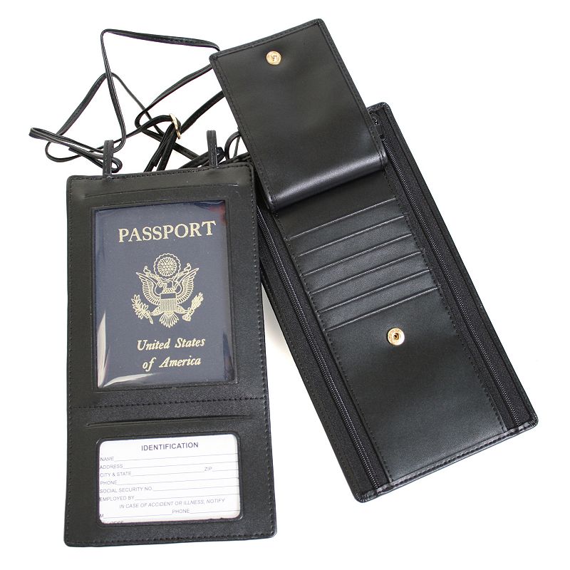 91436527 Royce Leather Security Passport Wallet, Black sku 91436527