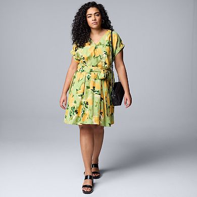 Plus Size Simply Vera Vera Wang Wrap Tie-Front Dress