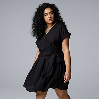 Plus Size Simply Vera Vera Wang Wrap Tie-Front Dress