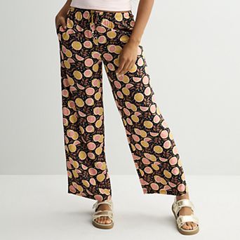 Juniors' Threads Of Luxx Printed Soft Pull On Pants