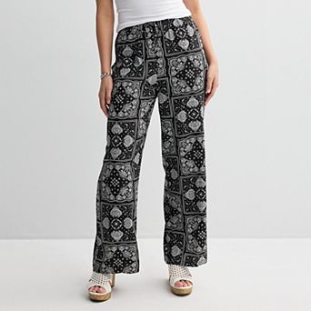 Juniors' Threads Of Luxx Printed Soft Pull On Pants