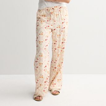 Juniors' Threads Of Luxx Printed Soft Pull On Pants