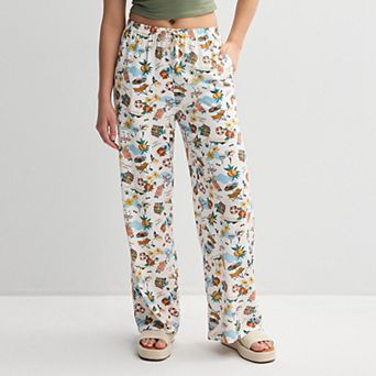 Juniors' Threads Of Luxx Printed Soft Pull On Pants