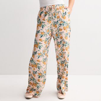 Juniors' Threads Of Luxx Printed Soft Pull On Pants