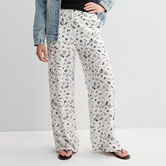 Juniors' Threads Of Luxx Printed Soft Pull On Pants