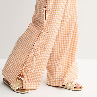 Juniors' Threads Of Luxx Boxer Pants With Bow Tie Side Closure