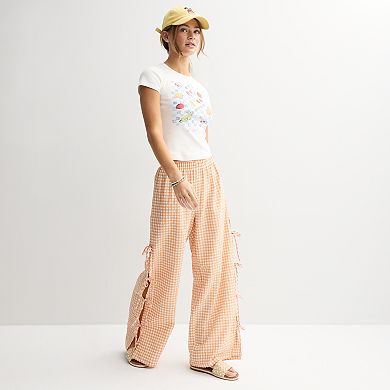 Juniors' Threads Of Luxx Boxer Pants With Bow Tie Side Closure