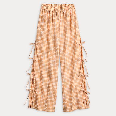 Juniors' Threads Of Luxx Boxer Pants With Bow Tie Side Closure