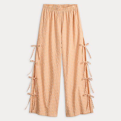 パンツ PUI CHECK RIBBON BOXER PANTS Miss Gingham - The Gingham Summer Boxer Pants with Pockets