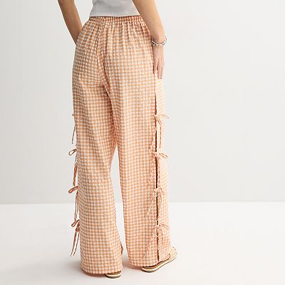 Juniors' Threads Of Luxx Boxer Pants With Bow Tie Side Closure
