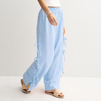 Juniors' Threads Of Luxx Boxer Pants With Bow Tie Side Closure