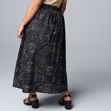 Plus Size Simply Vera Vera Wang Shirred Midi Skirt