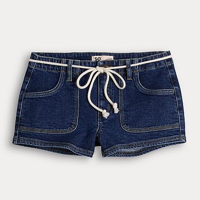 Juniors' SO® Low-Rise Belted Shortie Shorts