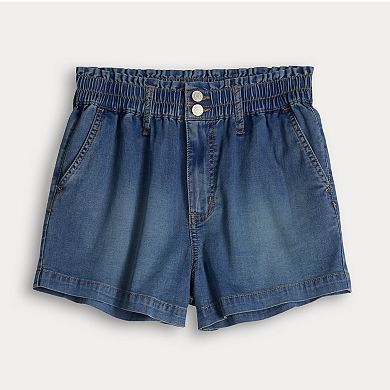 Juniors' SO® High-Rise Paperbag Shortie Shorts