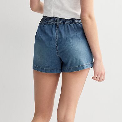 Juniors' SO® High-Rise Paperbag Shortie Shorts