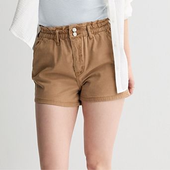 Juniors' SO® High-Rise Paperbag Shortie Shorts