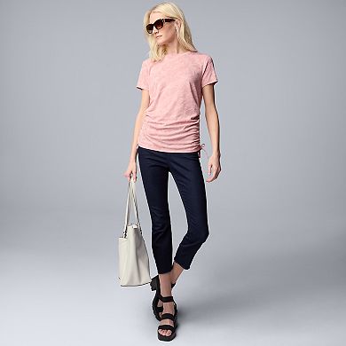 Women's Simply Vera Vera Wang Side Ruched Short Sleeve Top