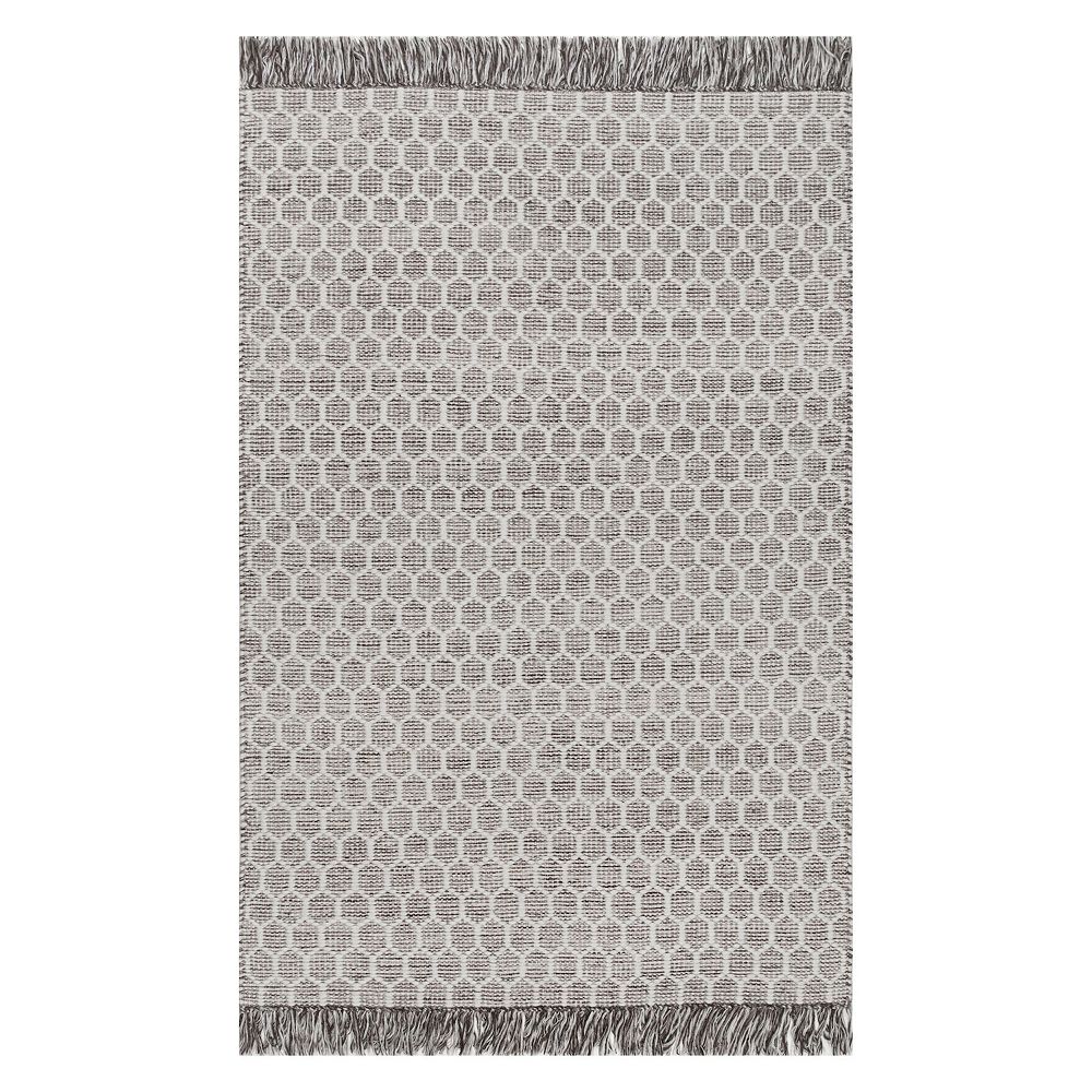 nuLOOM Wylie Honeycomb Wool Fringe Rug