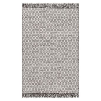 nuLOOM Wylie Honeycomb Wool Fringe Rug