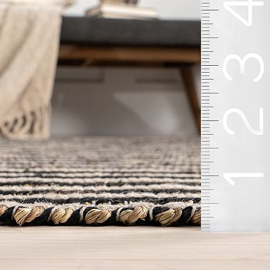 nuLOOM Tove Striped Seagrass and Cotton Area Rug