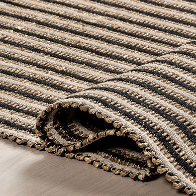 nuLOOM Tove Striped Seagrass and Cotton Area Rug