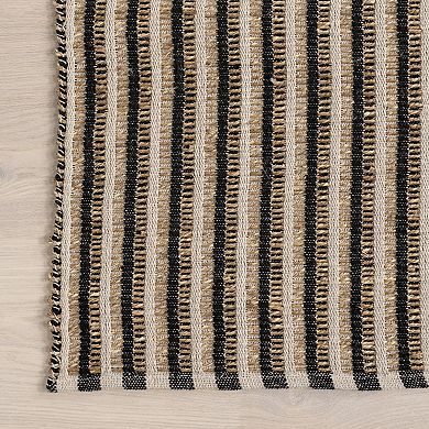 nuLOOM Tove Striped Seagrass and Cotton Area Rug