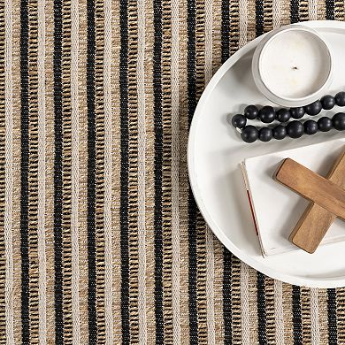nuLOOM Tove Striped Seagrass and Cotton Area Rug