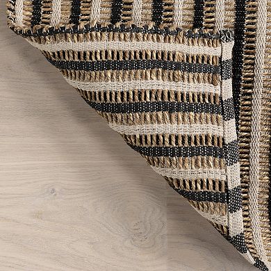 nuLOOM Tove Striped Seagrass and Cotton Area Rug