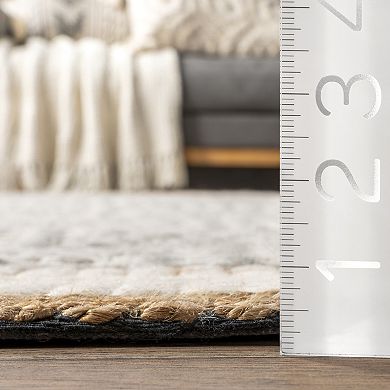 nuLOOM Laura Bohemian Trellis Wool and Jute Area Rug