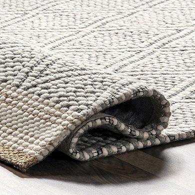 nuLOOM Laura Bohemian Trellis Wool and Jute Area Rug