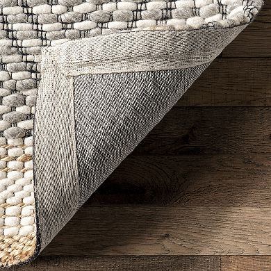 nuLOOM Laura Bohemian Trellis Wool and Jute Area Rug