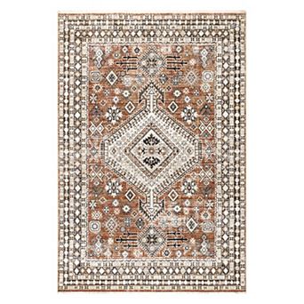 nuLOOM Vanesa Transitional Medallion Fringe Area Rug