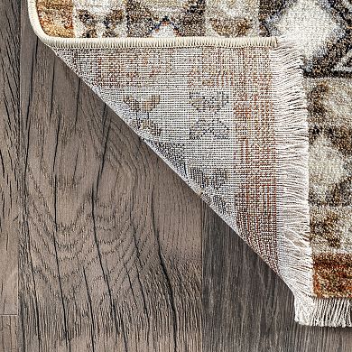 nuLOOM Vanesa Transitional Medallion Fringe Area Rug