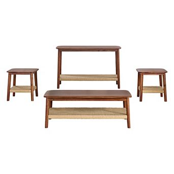 Alaterre Furniture Coffee Table, Console Table & End Table 4 pc Set