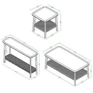 Alaterre Furniture Coffee Table, Console Table & End Table 4-piece Set