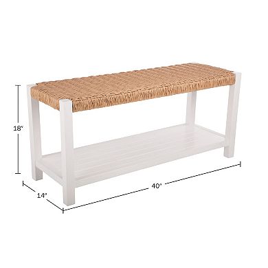 Alaterre Furniture Newport 40" Wood Shoe Storage Bench