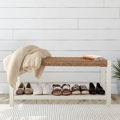 Alaterre Furniture Newport 40" Wood Shoe Storage Bench