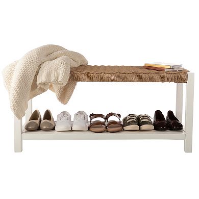 Alaterre Furniture Newport 40" Wood Shoe Storage Bench