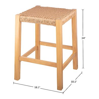 Alaterre Furniture Woven Seat Counter Stool