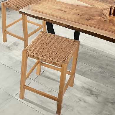 Alaterre Furniture Woven Seat Counter Stool