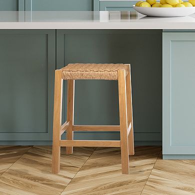 Alaterre Furniture Woven Seat Counter Stool