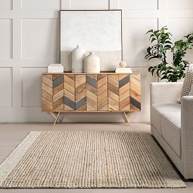 nuLOOM Jacinta Classic Striped Border Jute Area Rug