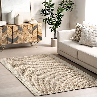 nuLOOM Jacinta Classic Striped Border Jute Area Rug