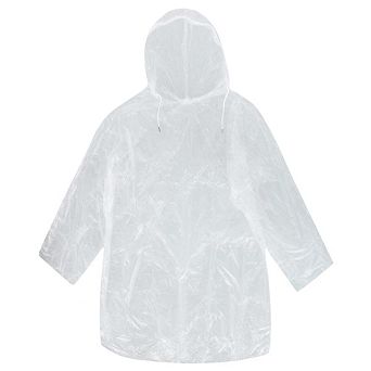 Ctm Kids' Clear Rain Poncho With Stringed Hood