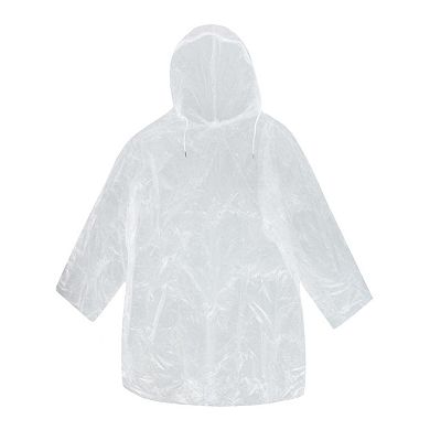 Ctm Kids' Clear Rain Poncho With Stringed Hood