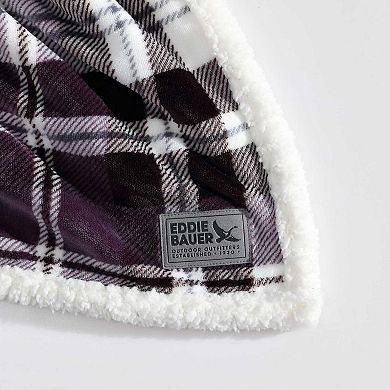 Eddie Bauer Trailhead Plaid Sherpa Throw Blanket
