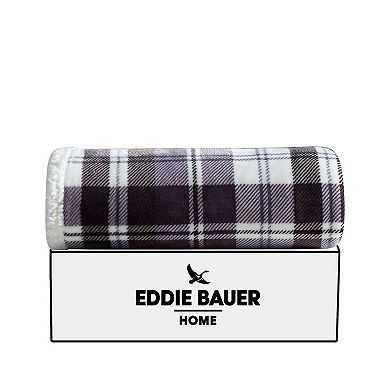 Eddie Bauer Trailhead Plaid Sherpa Throw Blanket