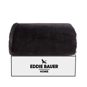 Eddie Bauer Ultra Lux Plush Black Throw Blanket